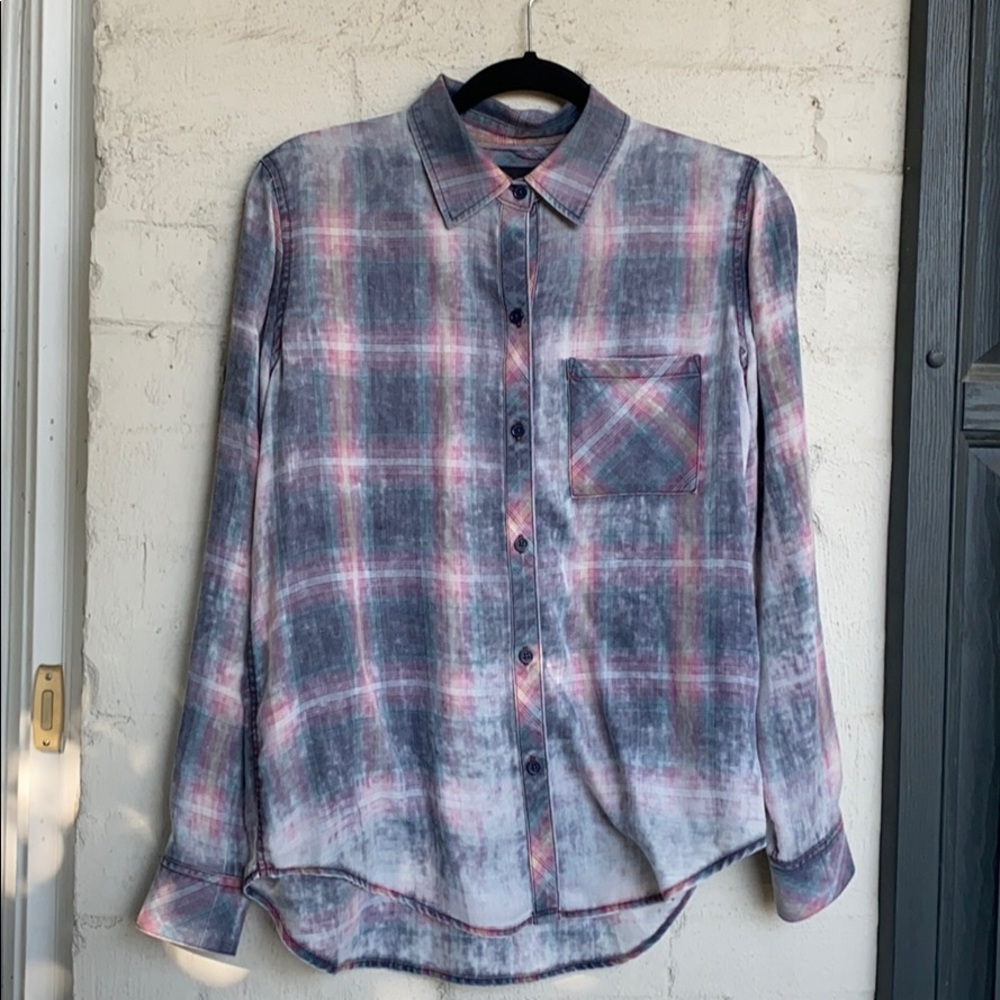 Rails Hunter Cloud Wash faded plaid shirt size S